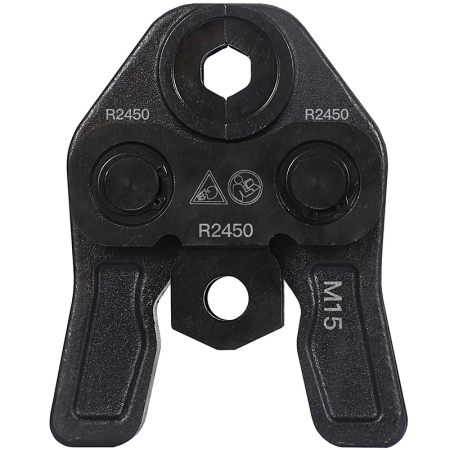Kudos Trading 15mm M Press Jaw, durable steel pressing tool attachment designed for creating secure and leak-free joints in M-profile plumbing fittings.