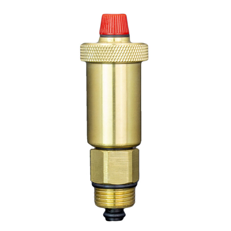 Automatic air vent 1/2 check-valvle-brass fitting, designed for releasing trapped air from heating systems to improve efficiency and prevent airlocks.