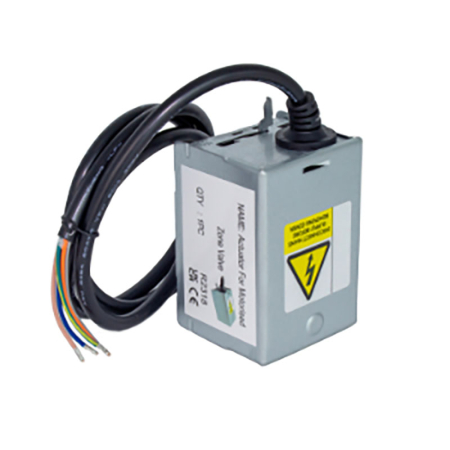 Kudos Trading 2-port motorised zone valve head, designed for precise control of water flow in heating systems and compatible with underfloor or radiator zones.