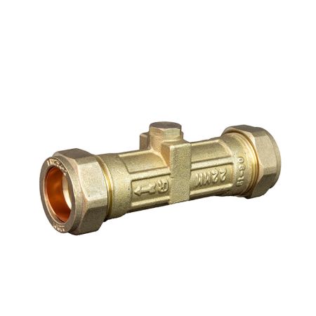 Kudos Trading 22mm double check valve, designed to prevent backflow and ensure water safety in residential and commercial plumbing systems.