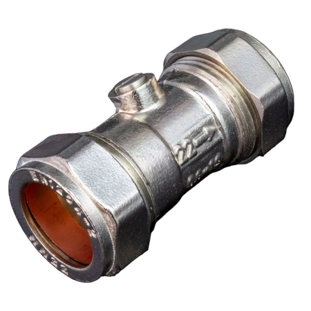 22mm straight isolating valve, designed for secure water flow control and easy system maintenance in plumbing and heating installations.