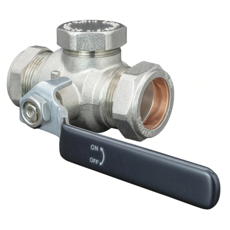 Kudos Trading 28mm magnetic ball valve filter combining isolation valve and magnetic filter for efficient heating system protection and debris removal.