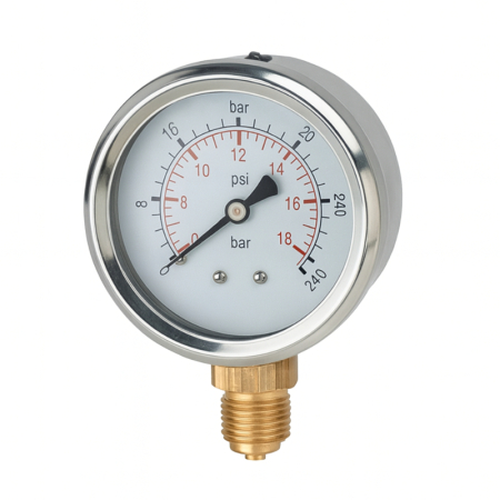 Kudos Trading blending valve replacement pressure gauge for underfloor heating systems, precise gauge designed to monitor and maintain accurate system pressure.