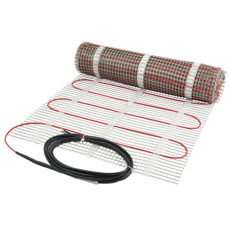 Kudos Trading 100W electric underfloor heating mat with self-adhesive mesh for efficient and even floor heat distribution.