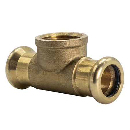 Kudos Trading M Press copper press fitting female tee for secure and durable branch connections in plumbing systems.