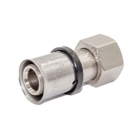 Kudos Trading U Press tap connector, durable brass fitting designed for secure connection between underfloor heating pipes and tap outlets in plumbing systems.