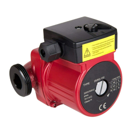 Bastion underfloor heating circulator pump, compact black and silver unit with adjustable control for circulating water efficiently.