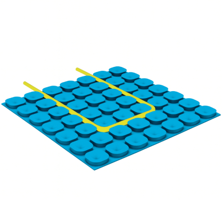Kudos Trading electric laying system decoupling membrane durable under-tile mat providing crack isolation, waterproofing, and secure cable fixing for electric underfloor heating.