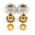 Eurocone 12x2mm pair for multi-layer PE underfloor heating pipes, high-quality brass fittings providing secure and leak-resistant connections