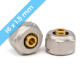 Eurocone 16x1.5mm pair for multi-layer PE underfloor heating pipes, robust brass fittings engineered for secure and leak-proof connections