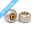 Eurocone 16x2mm pair for multi-layer PE underfloor heating pipes, durable brass fittings ensuring tight, long-lasting connections