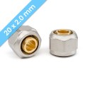 Eurocone 20x2mm pair for multi-layer PE underfloor heating pipes, precision brass fittings providing durable and leak-resistant connections