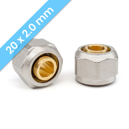 Eurocone 20x2mm pair for multi-layer PE underfloor heating pipes, precision brass fittings providing durable and leak-resistant connections