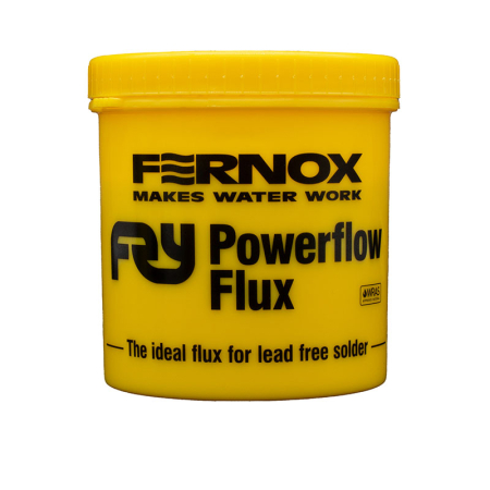 Fernox Powerflow flux paste 350g, designed to clean and prepare copper pipe joints for strong, reliable soldered plumbing connections.