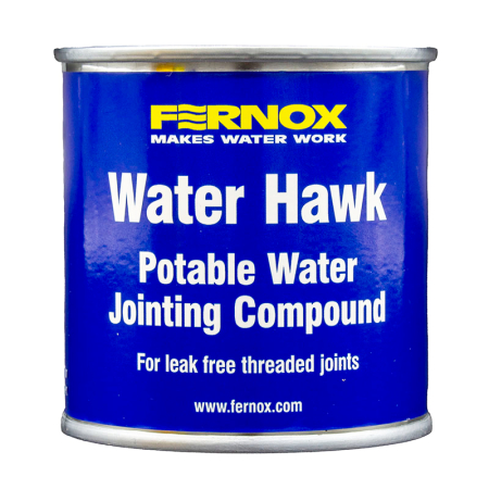 Fernox Water Hawk jointing compound 400g, designed for sealing threaded joints on metal and plastic pipes in plumbing and heating systems.