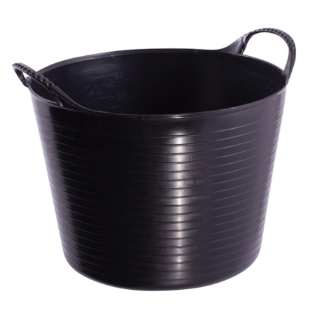 Gorilla Tub small 14L black flexible tub, designed for versatile use in mixing, carrying, and storage for building, gardening, and DIY tasks.