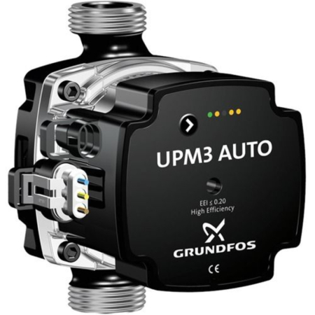 Grundfos UPM3 Auto AS pump high efficiency circulator Installed pump within a heating system