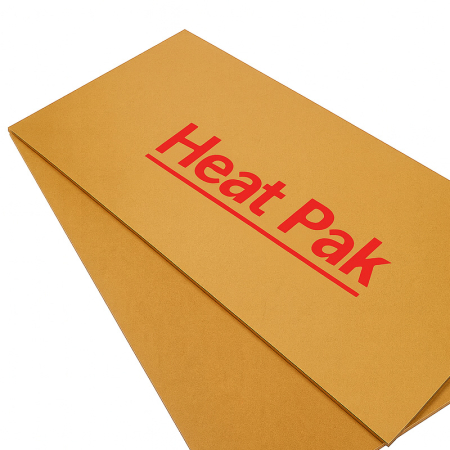 Heat Pak dual overlay board system for underfloor heating under carpet, providing smooth, stable surface for efficient heat distribution and flooring protection.
