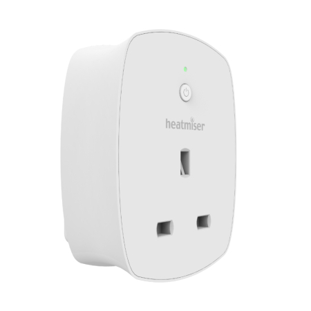 Heatmiser NeoPlug smart plug for remote appliance control, compatible with Neo system for efficient underfloor heating management.