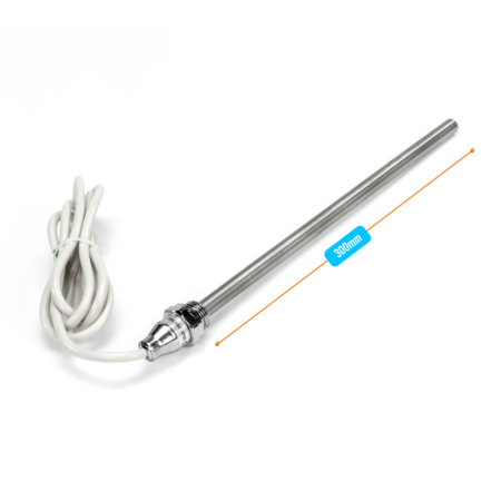 Kudos Trading 150W towel rail element with dual fuel tee, providing efficient electric heating and compatibility with central heating systems