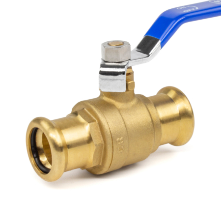 Kudos Trading 15mm blue lever full bore ball valve, designed for reliable water flow control in heating and plumbing installations.