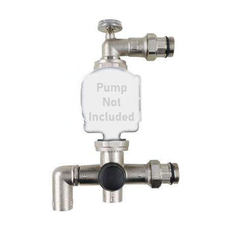 ZL 2597 pump station with blending valve for underfloor heating systems, adjustable 20°C–55°C brass manifold unit for precise temperature control.