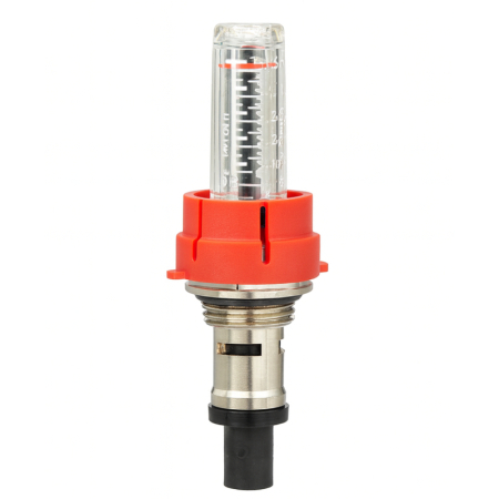 Kudos Trading underfloor heating manifold flow meter transparent gauge for monitoring and adjusting water flow rates, ensuring balanced heating across all circuits.