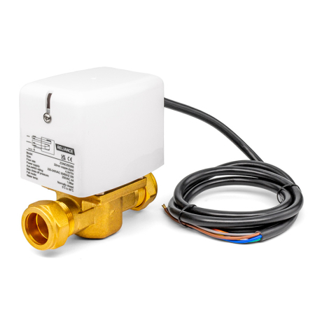 Reliance Zone250305 22mm 2-port hard-wired zone valve, designed for efficient water flow control in central heating and underfloor heating systems.
