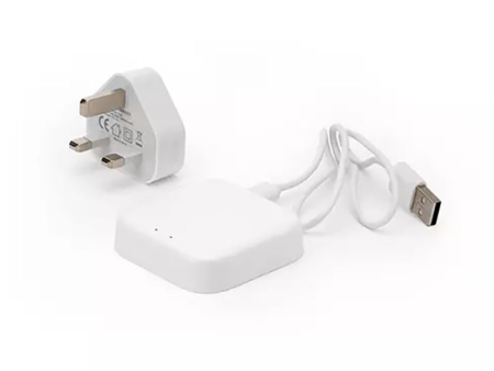 Reliance RWC Gateway GWAY100001 for battery RF thermostats, smart wireless hub enabling remote control of underfloor heating systems.