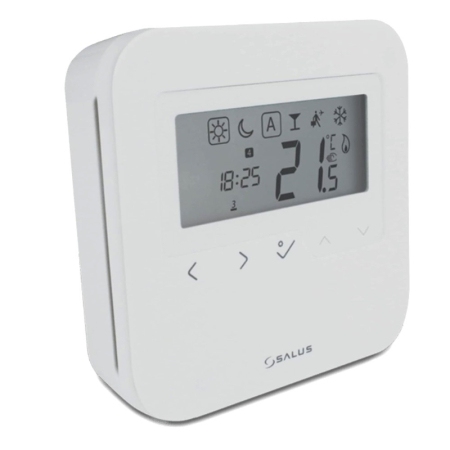 Salus HTRP230 wired programmable thermostat white, 230V controller for accurate scheduling and regulation of water underfloor heating systems.