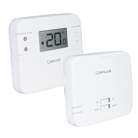 Salus RT310i single zone thermostat, smartphone-controlled wireless heating stat for convenient and precise home temperature management.