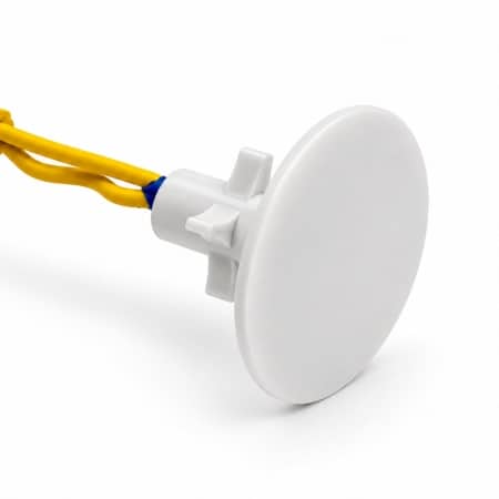 Salus UFHBS Button Sensor discreet wall mounted underfloor heating temperature sensor for bathrooms and wet rooms Front view