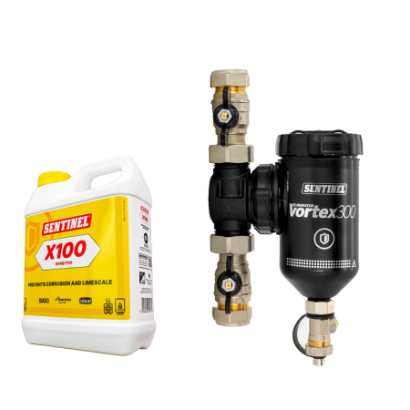 Vortex300 protection pack, designed to safeguard heating systems by filtering debris and preventing corrosion for improved boiler efficiency.