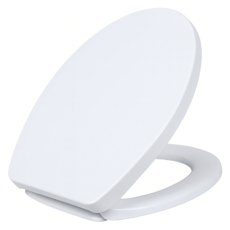 Kudos Trading square soft-close toilet seat with modern square design and durable white finish for standard toilets.