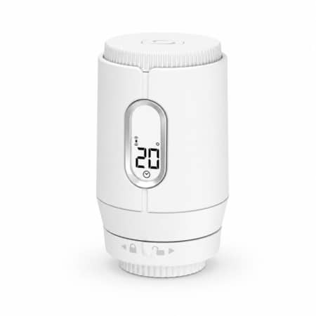 SALUS TRV3RF Smart Thermostatic Radiator Valve with LCD display Zigbee control and open window detection. Front