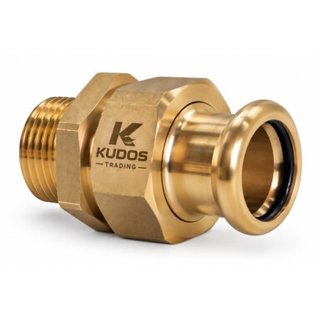 Brand M Press copper male union for 15mm 22mm and 28mm copper water pipework with male threaded union connection