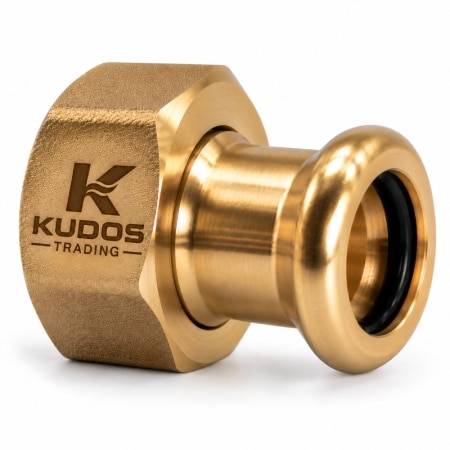 Brand M Press copper tap connector for connecting copper water pipework to a compatible threaded tap connection