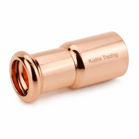 M Press copper fitting reducer for creating compact pipe size reductions in water and heating installations. Master